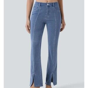 Halara Flex Stretch Knit Denim Split Ankle Bootcut Jeans Size Small